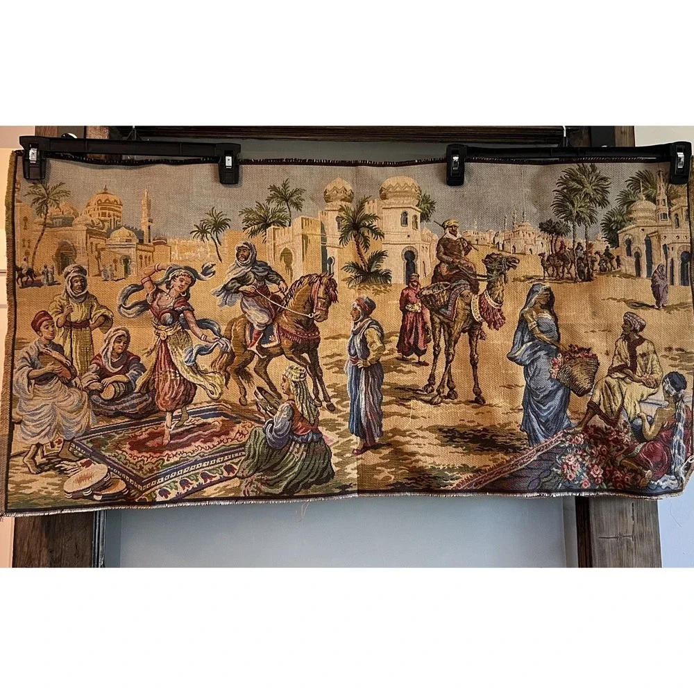 Vintage Tapestry Arabian Belgium Belly Dancing 41.5